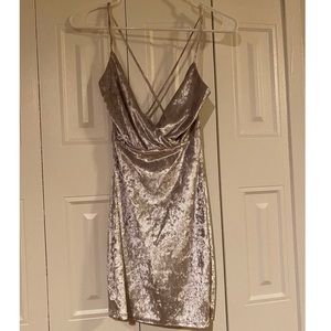 Gray/silver mini dress